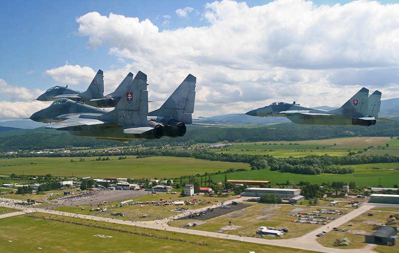 Mig29 Slovak AirForce Flying in Formation over Air Festival