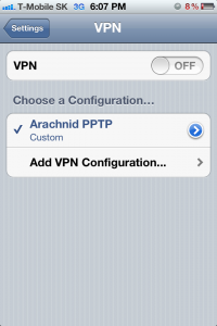 iPhone VPN config example ready to start