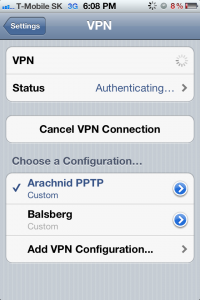 iPhone VPN "authenticating.."