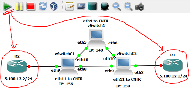 GNS3 - start routers that simulate end hosts