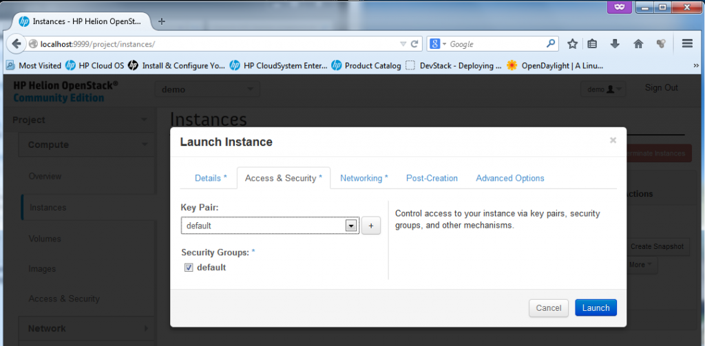 Creating new Instance, part 1 - security rules