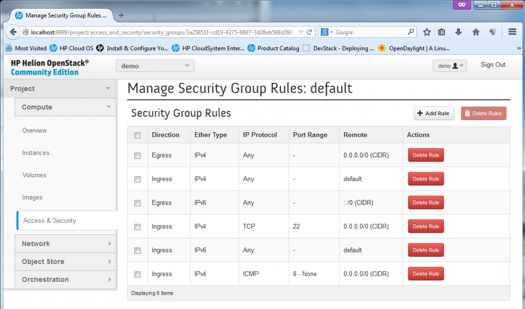 Firewall rules management in OpenStack with creation of "access groups"