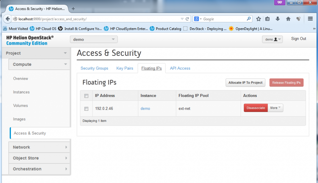 Floating IP management