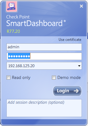 SmartDashboard 77.20 login screen