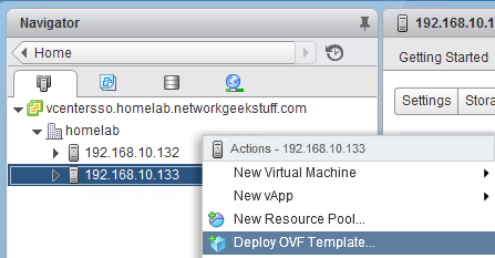 Deploy OVF Template wizard location
