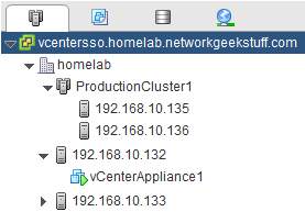 vCenter view on LAB topology before Nuage installation
